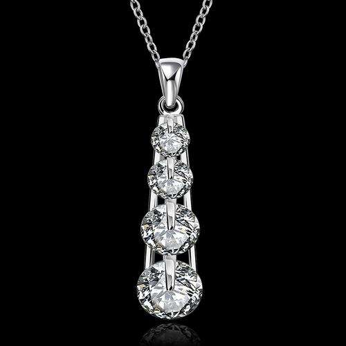 New 925 Sterling silver filled Ladies Designer AAA Crystal Pendant with FREE chain inluded