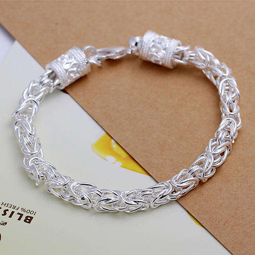 New 925 Sterling Silver filled interlinked design bracelet