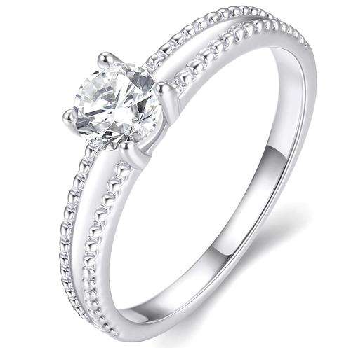 New Ladies Engagement style ring, platinum plated with 1ct genuine Austrian crystal