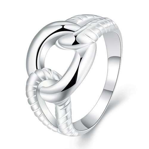 New 925 Sterling silver filled chunky double link ring