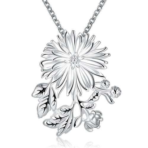 New 925 Sterling silver filled Ladies Flower design pendant with FREE chain included
