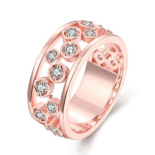 18K RGP in rose gold Elegant ladies ring adorned with AAA genuine crystals