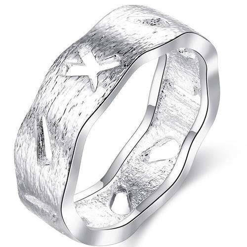New 925 Sterling silver filled Designer ring with cut out detail