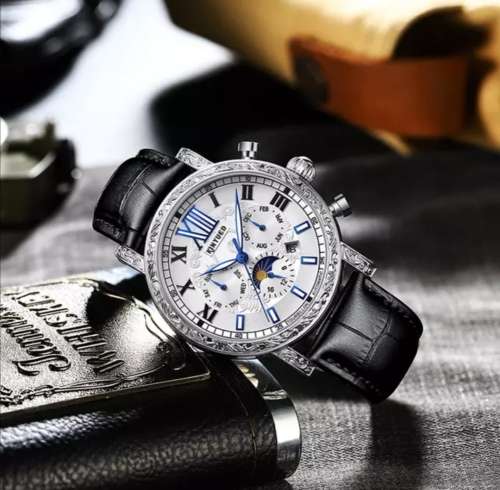 SA Fashion Master Piece: Genuine Leather Handwinding Automatic Mechanical Movement Watch