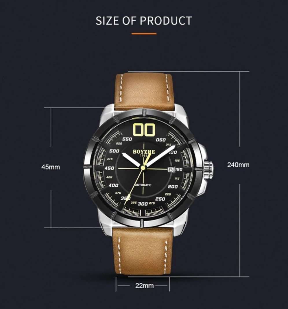 SA Fashion Master Pieces: Genuine Leather Handwinding Automatic Mechanical Movement Watch