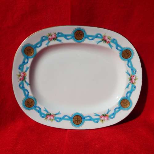 Antique Minton porcelain sandwich plate 1862-1871 Ref.B-16