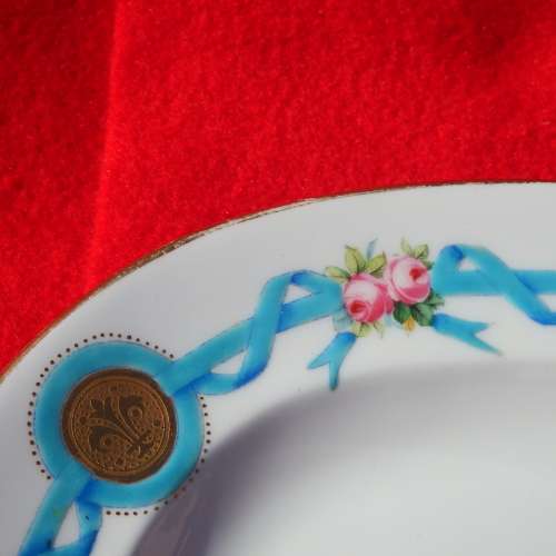 Antique Minton porcelain sandwich plate 1862-1871 Ref.B-16