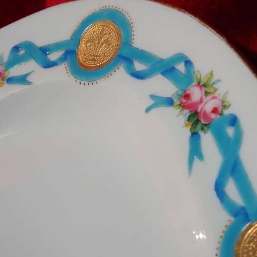 Antique Minton porcelain sandwich plate 1862-1871 Ref.B-16