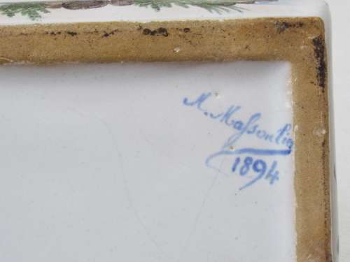 Antique Ceramic Inkstand signed and dated 1894. Ref. OR-37