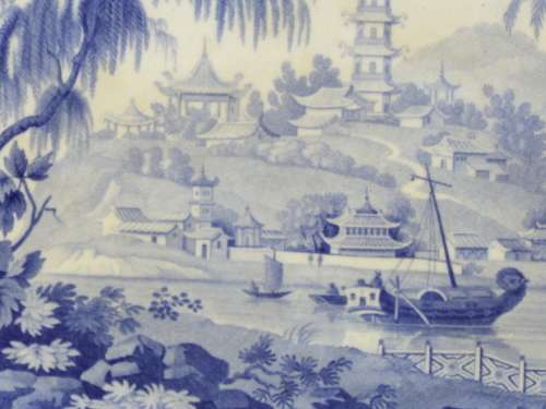 Antique Serving Dish, Mintons Chinese Marine pattern Circa 1830. Ref. B-31