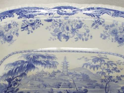 Antique Serving Dish, Mintons Chinese Marine pattern Circa 1830. Ref. B-31