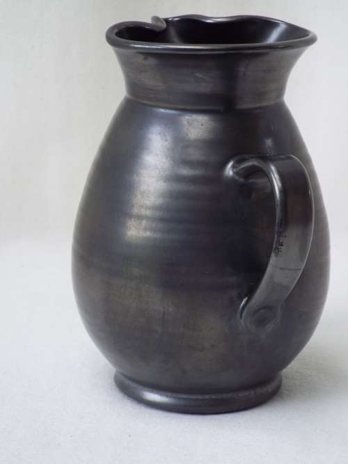 Black metallic lustre Prinknash Abbey  Pitcher Ref. J-29