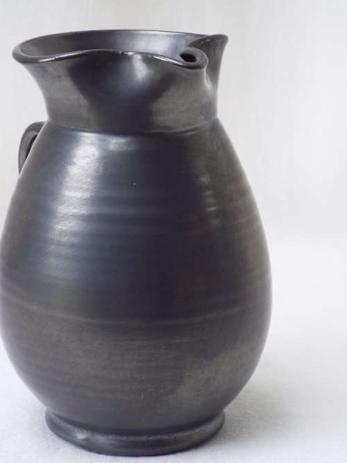 Black metallic lustre Prinknash Abbey  Pitcher Ref. J-29