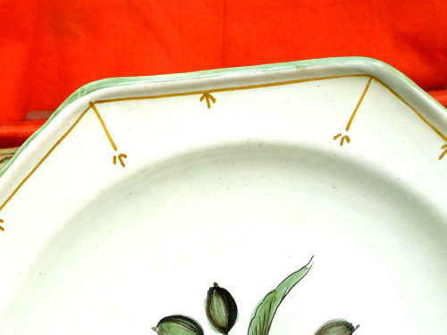 A pair of French provincial faience Botanical plates. 19thCentury. Ref. P/97A+97B