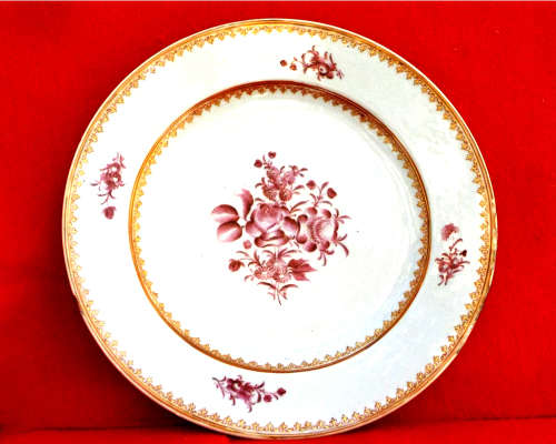 Chinese Famille Rose (Quin Dynasty) Porcelain Plate. Circa 1750-1780. Ref. P/95