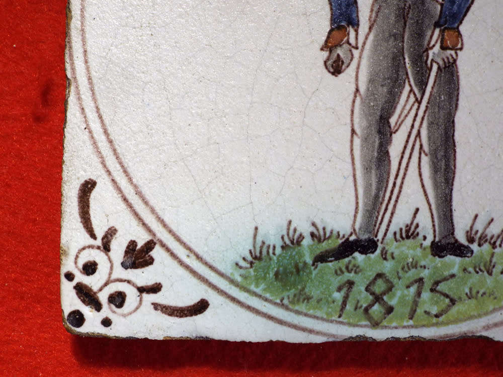 Antique Dutch Delft Tile dated 1815