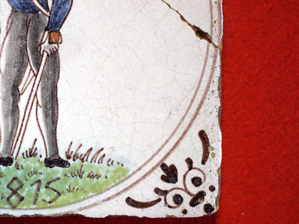 Antique Dutch Delft Tile dated 1815