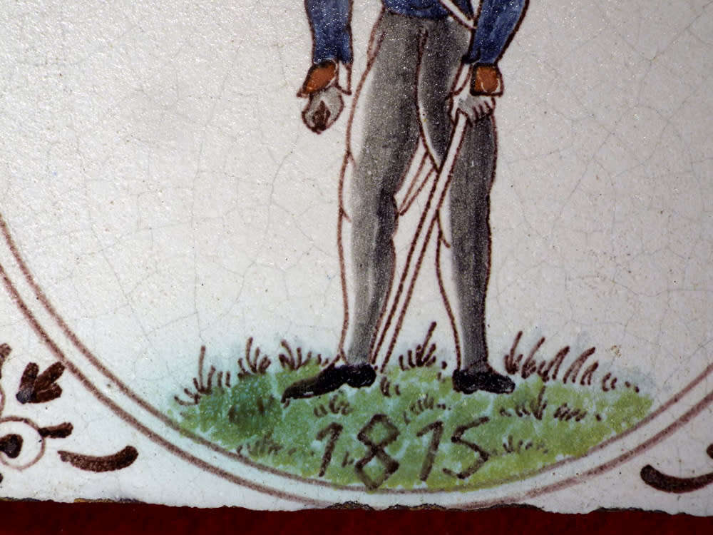 Antique Dutch Delft Tile dated 1815