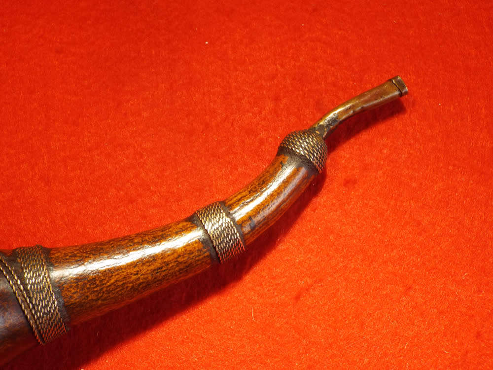 Luba or Songea Calabash and Copper Tobacco Pipe. Circa 1920-1950. Ref.W/24