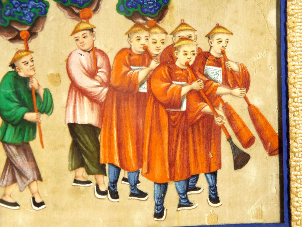 Early 19th Century Chinese Gouache of Figures in a  Parade. Ref.#  AR22