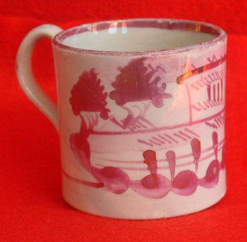 Antique Sunderland Pink Lustreware Coffee Can Circa 1820 - Ref. C7