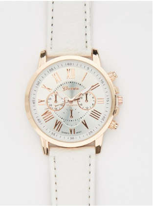 WHITE CLASSIC ROMAN WATCH