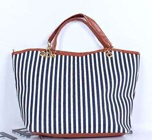 BLUE AND WHITE STRIPED TOTE BAG!