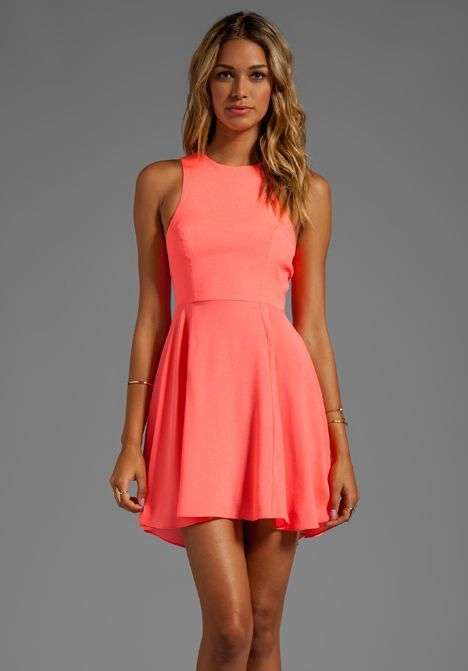 SALE!! Coral Dress with See-Through Back