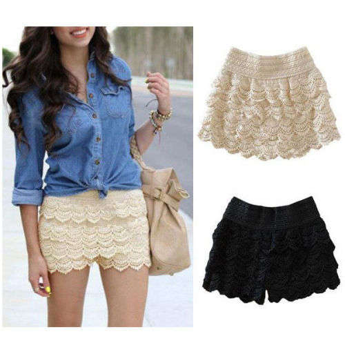 BLACK LACE SHORTS / SKIRT!!