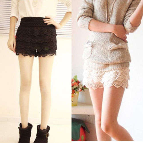 BLACK LACE SHORTS / SKIRT!!