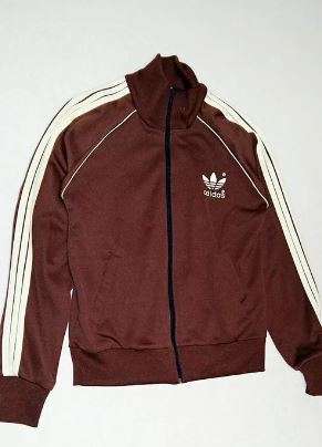 ADIDAS Cream and Brown Jacket - Size S