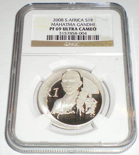 2008 PROOF 69 GANDHI SILVER !!!! R1 NO RESERVE !!!!