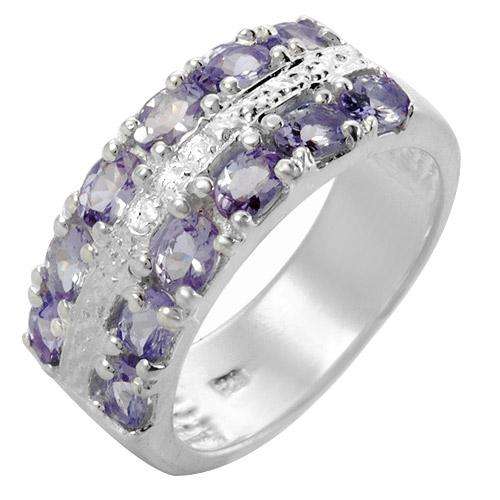 ***R3500*** IRRESISTIBLE RING WITH 12 GENUINE TANZANITES & TOPAZES