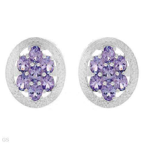 ***R3000*** MAJESTIC EARRINGS WITH 14 GENUINE TANZANITES 2.38CTW