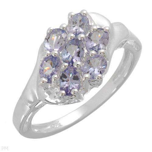 ***R1400*** Elegant Ring With 7 Genuine Tanzanites (price reduced)