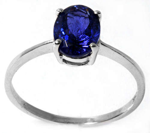 CERTIFIED 0.50CT TANZANITE SOLITAIRE RING IN 14KT WHITE GOLD (price further reduced)