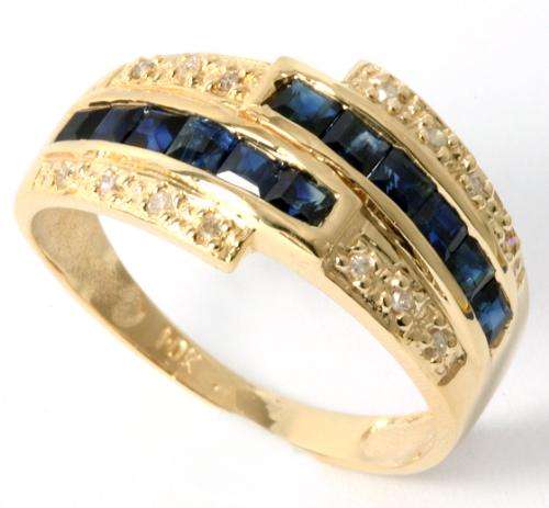 ***R6 800*** Popular Ring With 12 Genuine Sapphires & 14 Genuine diamonds in 10kt yellow gold
