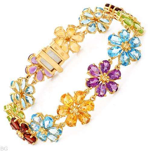 **R35 000** Certified Bracelet With 31.80ctw-Genuine Amethysts, Citrines, Garnets, Peridots an Topaz
