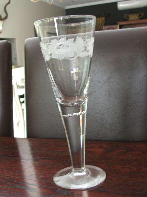 heavy engraved crystal vase