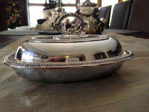 small silverplate serving dish