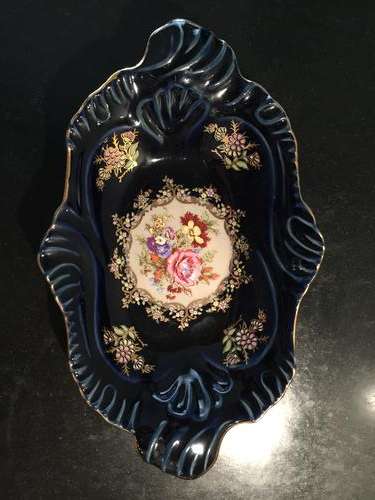 lovely cobalt blue and floral bowl
