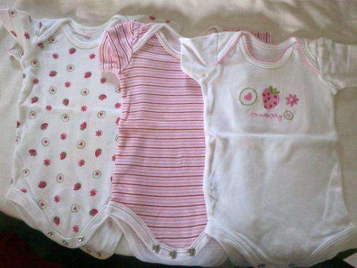 3 Babygirl short sleeve vests