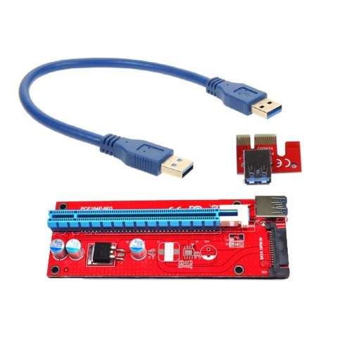 PCI-E Express Powered Riser Card USB 3.0 extender Cable 1x to 16x PCI-E