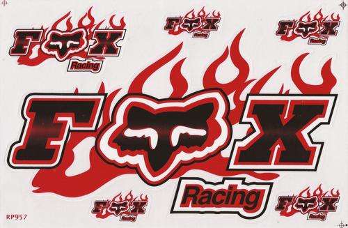 Vinyl Stickers - Fox Racing ( Red / Black ) S 59