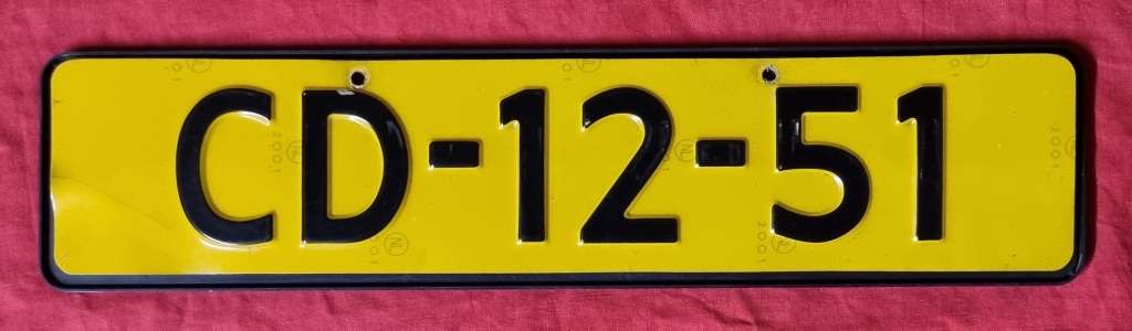 Vintage Number Plate ( Dutch ? )