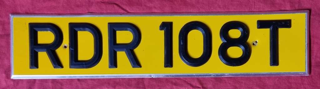 Vintage European Number Plate  ( Sandalloy BS AU 145a )