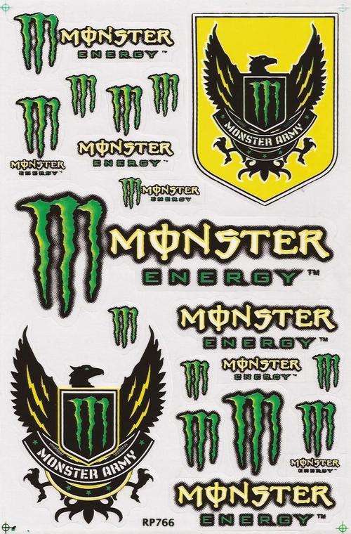 SPECIAL OFFER Vinyl Stickers - Monster Energy / Army - Sheet with 17 stickers