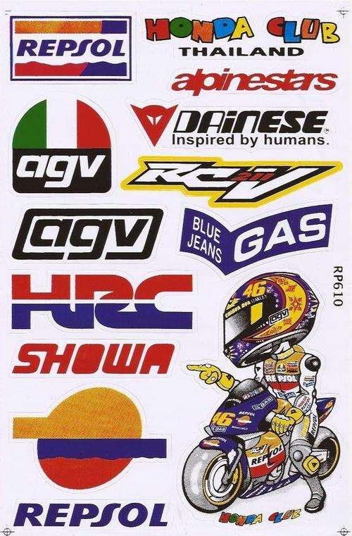 Vinyl Stickers - Various - Repsol , AGV  Sheet with 13 stickers