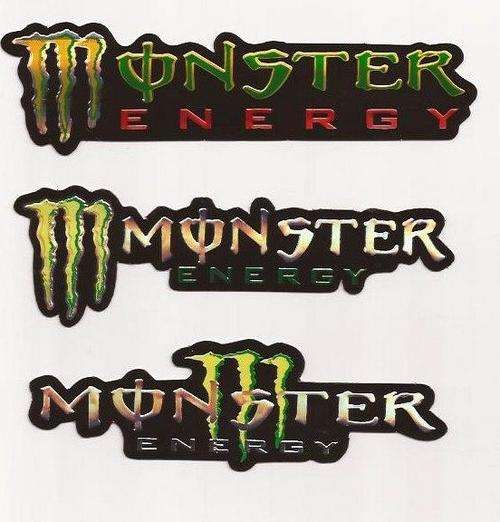 Embossed Monster Energy stickers - set of 3 individual stickers