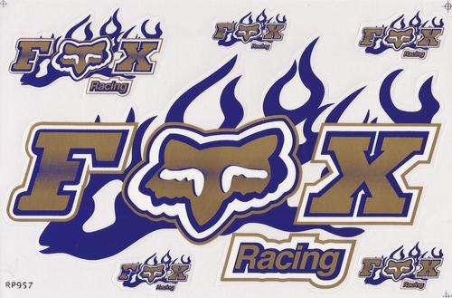 Vinyl Stickers - Fox Racing ( Blue / Gold ) S 60
